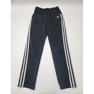 Youth Size Med Adidas 10/12     3 Stripe Black White‎ Athletic Pants Pre-owned